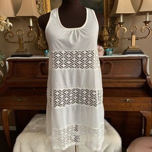 NWT! Ivory Knit Stripe Swim Coverup